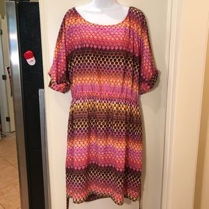 Fynn Rose Multi Color Empire Dress EUC!!